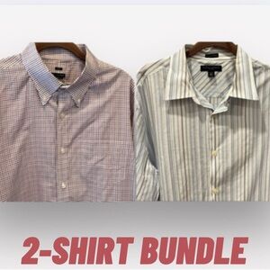 🕺🥑Club Monaco & Banana Republic button down shirt blue red XL